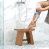 13" Asia Teak Shaving & Washing Foot Rest view 2