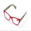 2 Pairs of Stylish Classic Rectangle Reader With Spring Hinges, Women Female Leopard Temple Reading Glasses (2 Red, 1.00) view 2