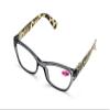 2 Pairs of Stylish Classic Rectangle Reader With Spring Hinges, Women Female Leopard Temple Reading Glasses (2 Gray, 3.00) view 2