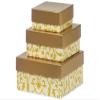 1 Set, Floral Florentine Tapestry Gold Nested Box Small 3 Piece Square Gift Boxes Perfect For Weddings, Graduation, Christmas & Valentine'S Day view 1