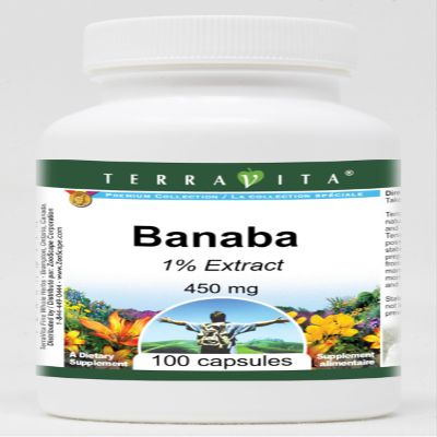 Banaba 1% - 450 mg (100 Capsules, ZIN: 519092) - 3 Pack