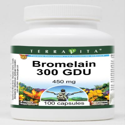 Bromelain 300 GDU - 450 mg (100 Capsules, ZIN: 519383) - 3 Pack