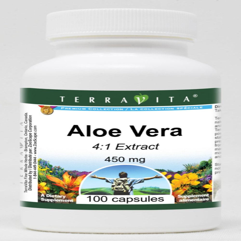 Aloe Vera 4:1-450 mg (100 Capsules, ZIN: 518928)