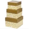 1 Set, Floral Florentine Tapestry Gold Nested Box Large 3 Piece Square Gift Boxes Perfect For Weddings, Graduation, Christmas & Valentine'S Day view 1