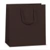 Pack Of 100, Solid Chocolate Matte Medium Gift Bags 13 X 5 X 10" w/Cardboard Bottom Inserts & Coordinating Cord Handles view 1