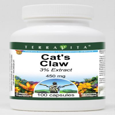 Cat's Claw 3% - 450 mg (100 Capsules, ZIN: 519556) - 3 Pack