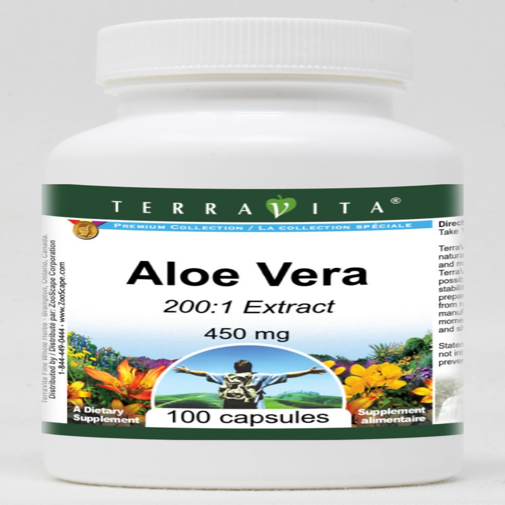 Aloe Vera 200:1-450 mg (100 Capsules, ZIN: 518925) - 3 Pack