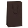 Pack Of 10, Solid Chocolate Matte Cub Gift Bags 8 X 4 X 10" w/Cardboard Bottom Inserts & Coordinating Cord Handles view 1
