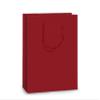 Pack Of 10, Solid Red Matte Jewel Gift Bags 6.5 X 3.5 X 6.5" w/Cardboard Bottom Inserts & Coordinating Cord Handles view 1