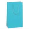 Pack Of 100, Solid Turquoise Matte Cub Gift Bags 8 X 4 X 10" w/Cardboard Bottom Inserts & Coordinating Cord Handles view 1