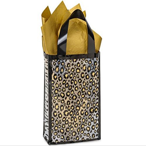 Pack Of 250, Cub Leopard Safari Plastic Bags 3 Mil Shopping Bags 8 X 4 X 10" For Gift Packaging