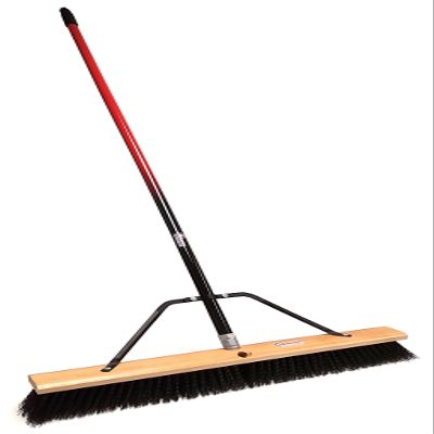 American Select Tubing Pbra24001 24" Rough-Surface Push Broom with Red/Black Handle