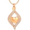 Oinsi Tear Drop Stainless Steel Keepsake Funeral Jewelry Cremation Urn Ash Pendant Necklace &Fill kit (Gold Stone) view 1