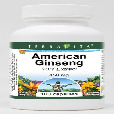American Ginseng 10:1-450 mg (100 Capsules, ZIN: 520222)