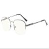 Eyekepper Blue Light Blocking Reading Glasses Bendable Titanium Memory Readers Half-Rim Computer Glasses, Light Amber Tinted Lenses (Gunmetal,+3.50) view 1