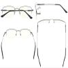Eyekepper Blue Light Blocking Reading Glasses Bendable Titanium Memory Readers Half-Rim Computer Glasses, Light Amber Tinted Lenses (Gunmetal,+3.50) view 2