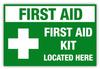 First Aid Kit Located Here Sign, 5" X 3.5" view 1