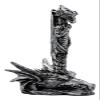 Ebros Gift Ink Of Fire Spirit Leviathan Pen With Dragon Head Base Holder Figurine 6.5" H Office Desktop Accessory Stationery Dungeons And Dragons Medieval Accent view 1