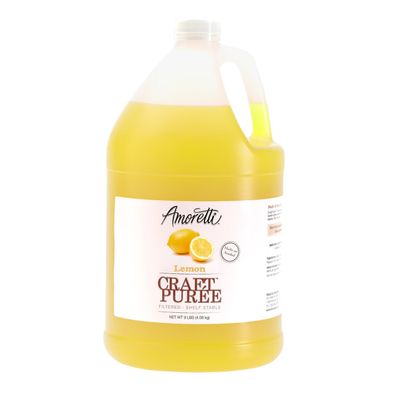 Amoretti - Lemon Craft Puree 9 lbs, Perfect for flavoring Cocktail, Brewing, Beer, Wine, alcoholic beverages, and Mocktail, Drink Mix, Mixers, Made of Real Fruit, No Preservatives