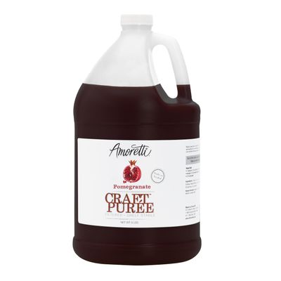 Amoretti - Pomegranate Craft Puree 9 lbs, Perfect for flavoring Cocktail, Brewing, Beer, Wine, alcoholic beverages, and Mocktail, Drink Mix, Mixers, Made of Real Fruit, No Preservatives