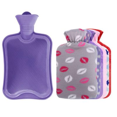 1.8L Hot Water Bottle +Random Flannel Cover Hot & Cold Relief #03