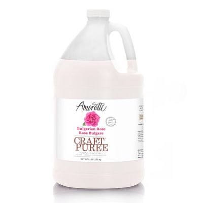 Amoretti - Bulgarian Rose Craft Puree 8 lbs, Perfect for flavoring Cocktail, Brewing, Beer, Wine, alcoholic beverages, and Mocktail, Drink Mix, Mixers, Made of Real Fruit, No Preservatives