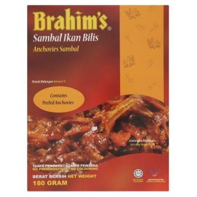 Brahim's Sauce / Paste 180g (Sambal Ikan Bilis, 6 Packs)