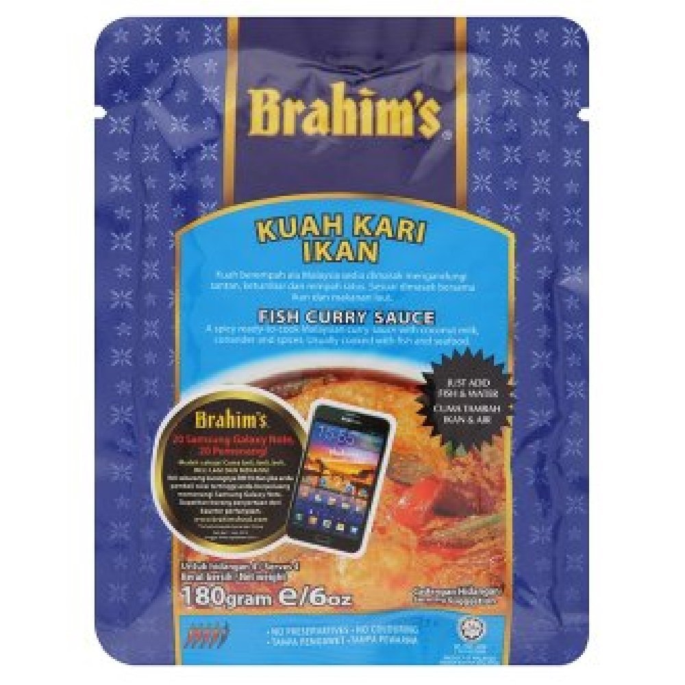 Brahim's Sauce / Paste 180g (Fish Curry, 6 Packs)