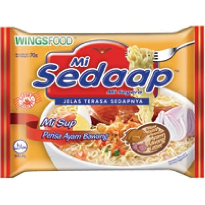 Wings Food Sedaap Instant Noodle 69g/70g/73g/75g/88g/91g (Soup Perasa Ayam Bawang 70g, 30 Packs)