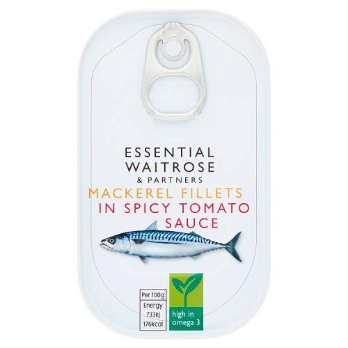 Essential Waitrose Mackerel in Spicy Tomato Sauce 125g