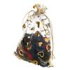 Zhiheng 100pcs Organza Wedding Party Gift Bags Heart Pattern Sheer Drawstring Pouches Jewelry Gift Bags Christmas Party Gift Favor Bags (White-Gold, 4"x6")