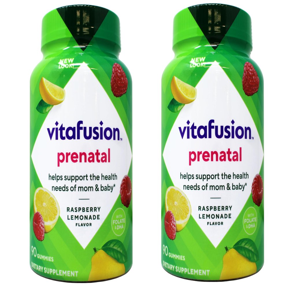 Vitafusion Prenatal Dha & Folic Acid Gummy Vitamins 90 Count (2 pack)