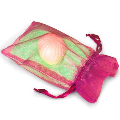 Pack Of 10, Solid Hot Pink Organza Sheer Bags W/Coordinating Satin Drawstrings 6 x 10" 100% Nylon