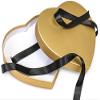 Pack Of 3, Small Solid Gold Matte Heart Candy Gourmet Boxes W/Ribbon Slits 6-3/4 x 6-1/8 x 1-1/4" view 1