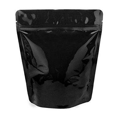 BAP 200 Pack 2 oz Black Clear Stand up Pouch
