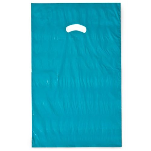 Pack Of 500, 15 x 18" x (With 4" Bottom Gusset) Solid Teal Super Gloss Recycled Plastic Bags 1.25 Mil Made In Usa