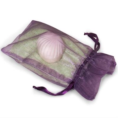 Pack Of 10, Solid Purple Organza Sheer Bags W/Coordinating Satin Drawstrings 6 x 10 100% Nylon