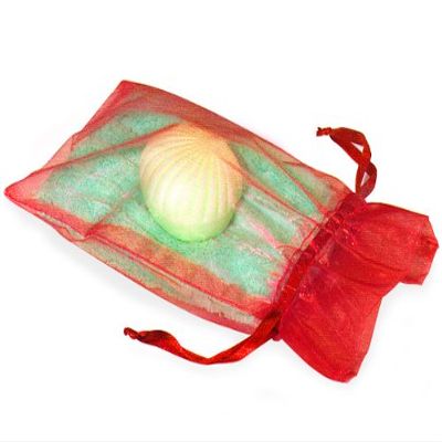 Pack Of 10, Solid Red Organza Sheer Bags W/Coordinating Satin Drawstrings 6 x 10" 100% Nylon