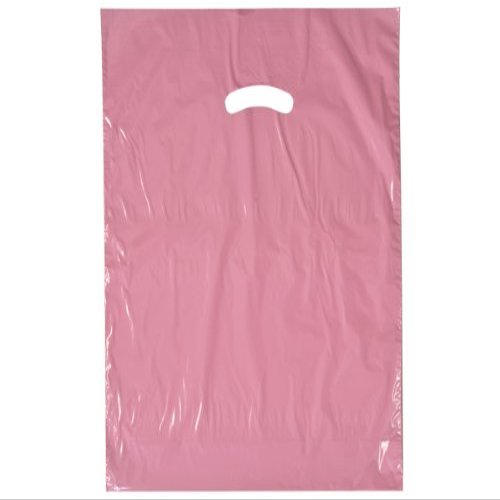 Pack Of 500, 15 x 18" x (With 4" Bottom Gusset) Solid Dusty Rose Super Gloss Recycled Plastic Bags 1.25 Mil Made In Usa