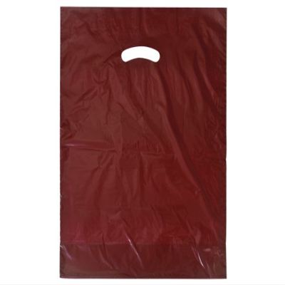 Pack Of 1000, 12" x 15" Solid Burgundy Super Gloss Recycled Plastic Bags 1.25 Mil Made In Usa