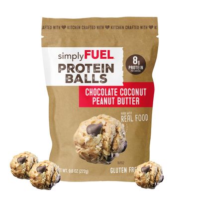 simplyFUEL Whole-Food Protein Balls (Chocolate Coconut Peanut Butter), 8 g High-Protein, Gluten-Free, Healthy Snack for Adults & Kids, 9.6 oz