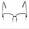 Calabria R783 Designer Metal Reading Eye Glasses +2.50 Gunmetal Grey Tortoise Men Women Semi-Rimless Reader Eyeglass w/Case view 2