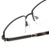 Calabria R783 Designer Metal Reading Eye Glasses +2.50 Gunmetal Grey Tortoise Men Women Semi-Rimless Reader Eyeglass w/Case view 4