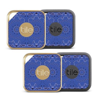 MightySkins Skin Compatible with Tile Pro Sport and Style Smart (Pack of 4 Skins) - Blue Bandana | Protective, Durable, and Unique Vinyl wrap Cover | Easy to Apply, Remove | Made in The USA