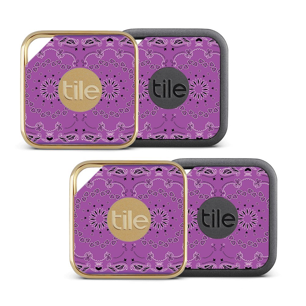 MightySkins Skin Compatible with Tile Pro Sport and Style Smart (Pack of 4 Skins) - Purple Bandana | Protective, Durable, and Unique Vinyl wrap Cover | Easy to Apply, Remove | Made in The USA