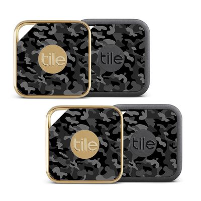 MightySkins Skin Compatible with Tile Pro Sport and Style Smart (Pack of 4 Skins) - Black Camo | Protective, Durable, and Unique Vinyl wrap Cover | Easy to Apply, Remove | Made in The USA