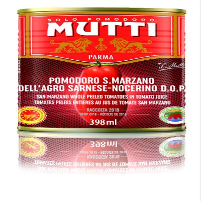 Mutti Whole Peeled Authentic San Marzano PDO Tomatoes (Pelati), 14 oz. | 6 Pack | Italys #1 Brand of Tomatoes |Canned Tomatoes | Vegan Friendly & Gluten Free | No Additives orPreservatives