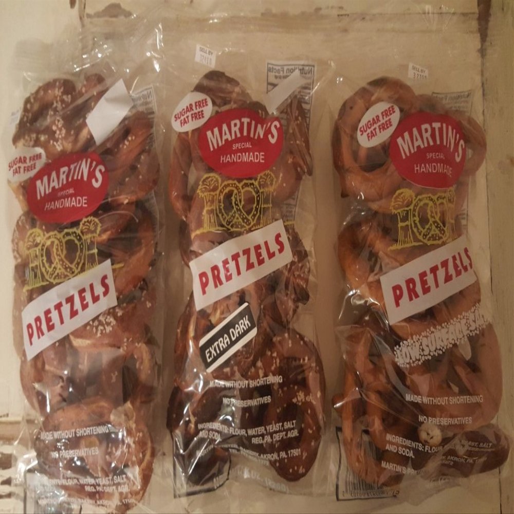 Martins Handmade Pretzels Variety Pack (Original, Extra Dark, Low Salt) 8 oz Bag (3 Bags)