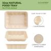 [100 COUNT]Harvest Pack 32 oz Compostable Food Trays, 8.49" x 6.45" x 1.86" Disposable PFAS FREE Food Container, Bagasse Rectangle Paper Plates, Sugarcane Eco-Friendly Plant Fibers, No Lids included view 2