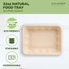 [100 COUNT]Harvest Pack 32 oz Compostable Food Trays, 8.49" x 6.45" x 1.86" Disposable PFAS FREE Food Container, Bagasse Rectangle Paper Plates, Sugarcane Eco-Friendly Plant Fibers, No Lids included view 4